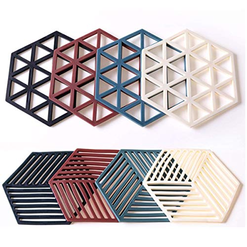 Silicone Trivet Mats and Hot Pads 8 Pcs 5.63 4.92 IN Hexagon Heat