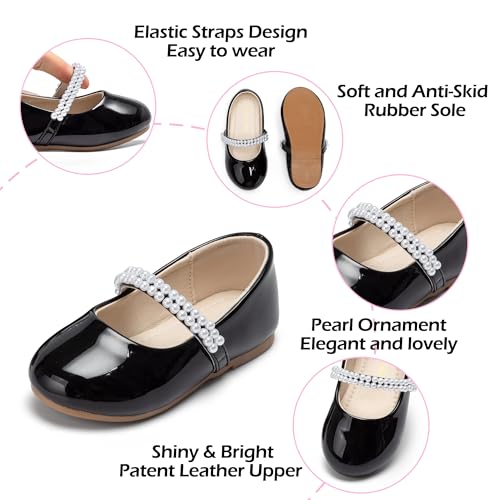 Image of PHIRAMIN Tollder Girl Dress Shoes - Little Girl Ballet Flats for Wedding Party