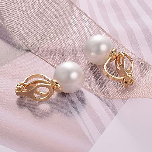 Yoursfs 10mm Tiny Pearl Clip On Earrings for Women 18K Gold Plated Faux Pearls Bridal Earring Fashion Wedding Jewelry 5