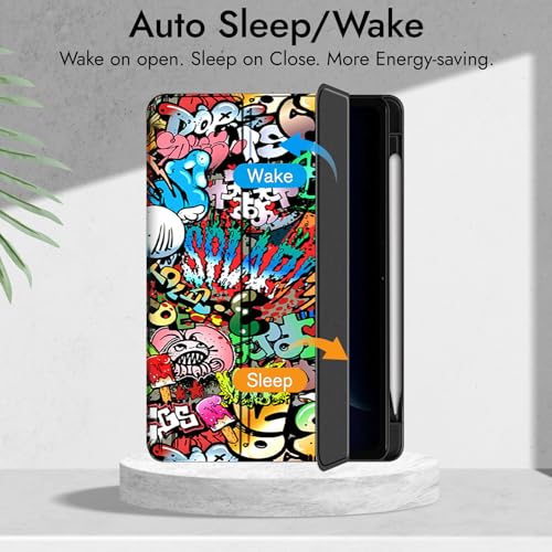 Image of Robustrion Cover for OnePlus Pad Go 2 12.1 inch Cover Case with Pencil Holder, Trifold Cover Case for OnePlus Go 2 Tablet Cover [Auto Sleep Wake Support] - Hippy