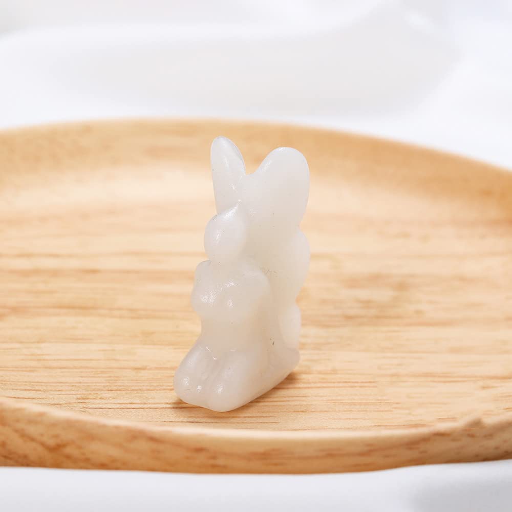 Figurine Papillon Jade Blanc Cadeau | Statuette Fée Gravée Idée Cadeau Cristal