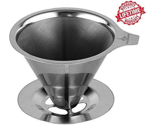 Pour Over Coffee Maker - Manual Coffee Dripper Cone for Drip Coffee and Espresso - Serves 1-2 Cups