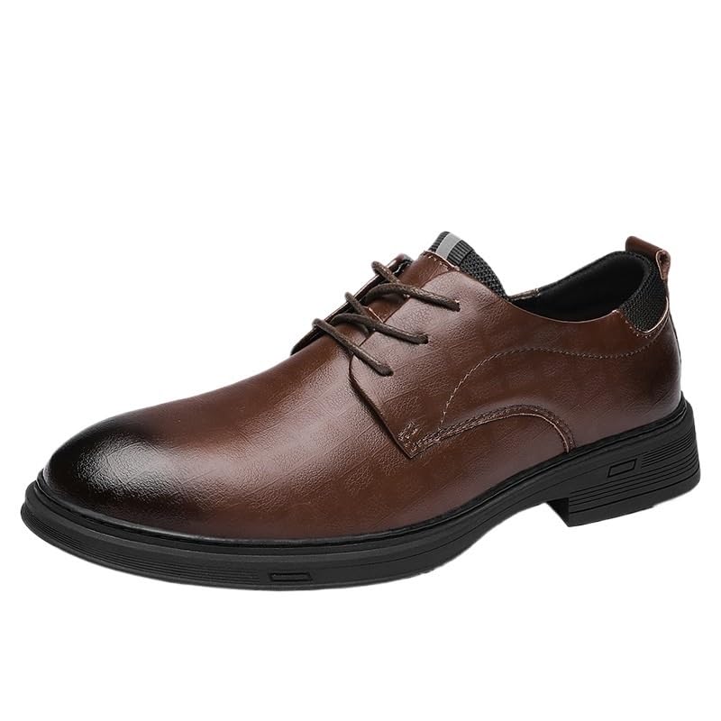 Men Oxford Dress Shoes Spanish Leather Working Plain Toe Wedding Anti-Slip Slip Resistant Rubber Sole Shoe Vintage Lace Up