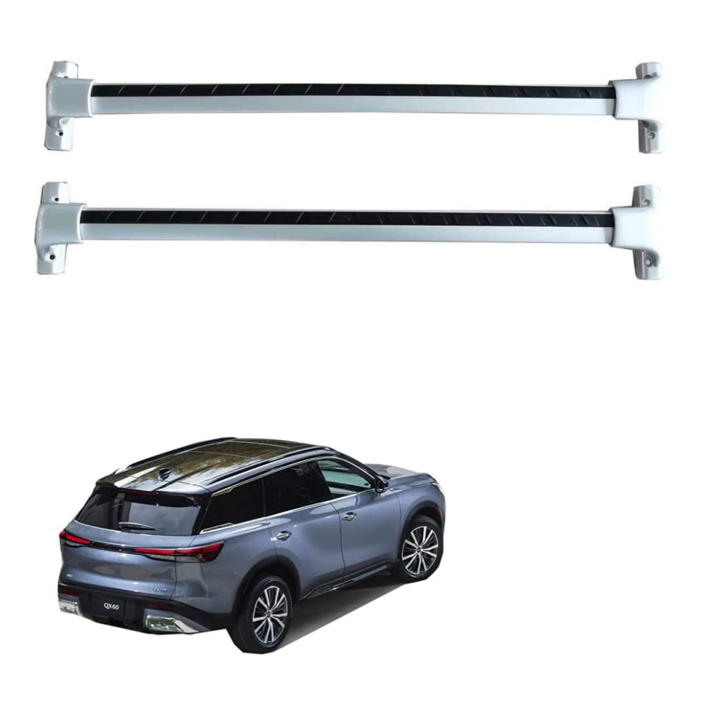 2022-2026 QX60 Roof Rack Cross Bars Aluminum Silver Luggage Carrier image 4