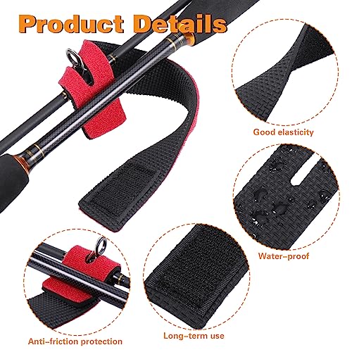 Fentar 12Pcs Fishing Rod Straps, Adjustable Velcro Straps for Fishing Rod Fix Heavy Duty Velcro Cable Ties - Image 3