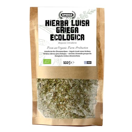 APSOGO Hierba Luisa Griega Ecológica - Infusión Natural de Hojas Sueltas con Aroma Cítrico - Calmante y Sin Cafeína - 75g