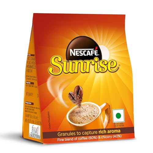 Image of Sunrise Instant Coffee Powder|Strong Taste For The Perfect Start To Your Day|Coffee Chicory-Mix|190g /200g, Stabilo Pack, Bag (Pack of 3)