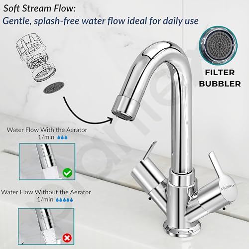 Image of Plantex Mixer Tap for Bathroom with Brass Spindle /Hot & Cold Basin Mixer /Wash Basin Tap /Bathroom Accessories - Pack of 1 (Rio, Chrome)