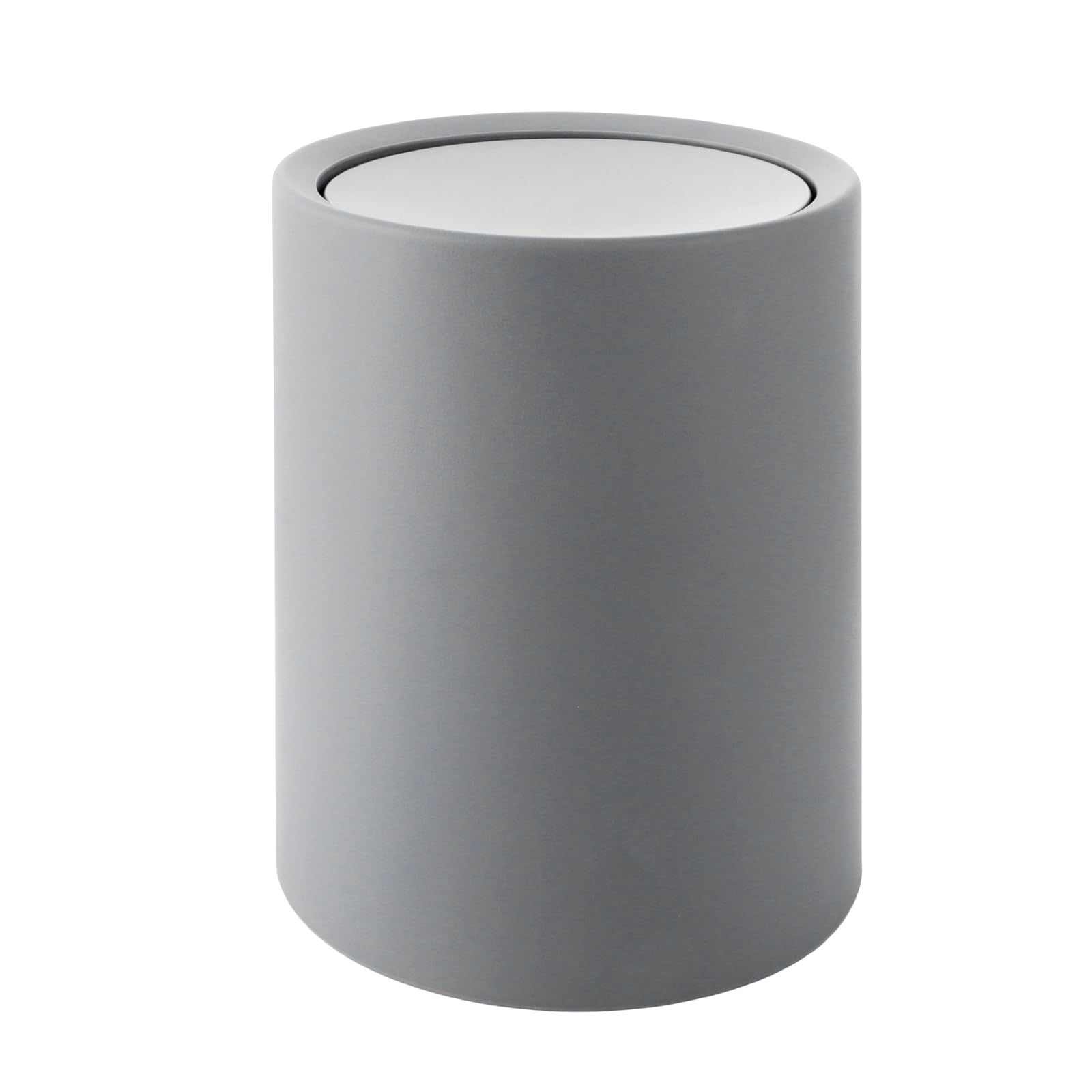 YAYODS Cubo de basura para baño de 8 L, color gris, 26 x 22 x 16,5 cm, con tapa, libre de BPA, cubo de basura basculante – Cubo de basura de plástico para baño, cocina, oficina