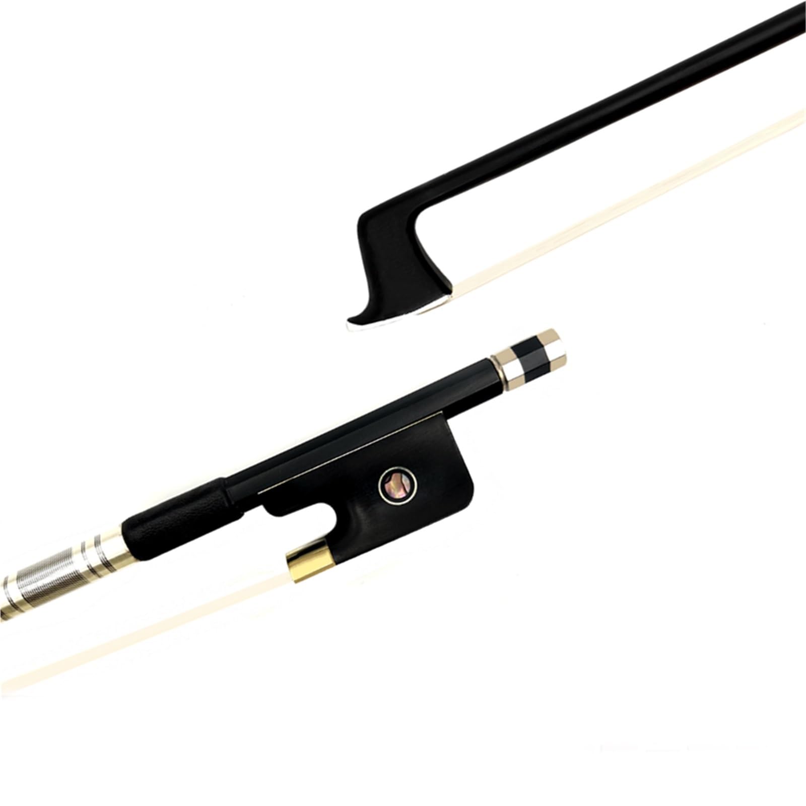 Geigenbogen zum Spielen Schwarzer Carbonfaser-Carbon-Viola-Bogen Bratschenbogen 3/4 Carbonfaser(Universal viola bow)