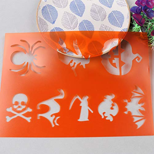 SUPVOX 2 peças de estênceis de pintura de Halloween A4 modelos de estênceis de desenho de bruxa abób