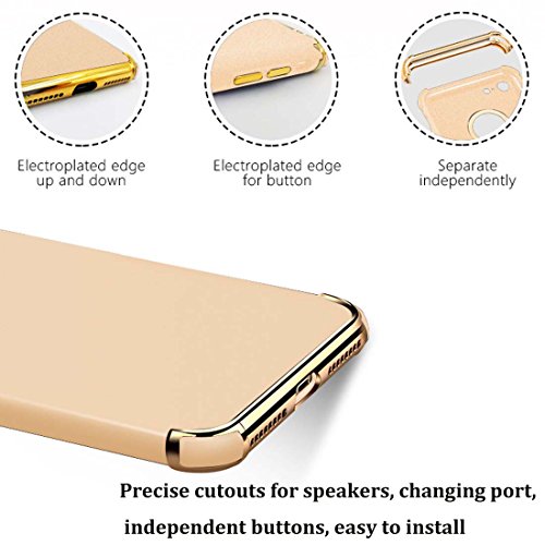 Tverghvad for iPhone 7 Plus Case, Ultra Slim Flexible iPhone 7 Plus Matte Case, Styles 3 in 1 Electroplated Luxury Cover Compatible for iPhone 7 Plus (Gold) - image 4