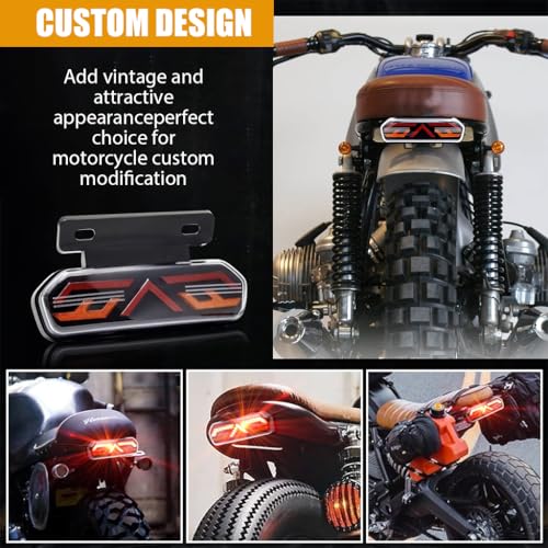 Image of STHIRA 6'' LED Motorcycle Tail Light, 12V Wired Rear Brake and Turn Signal Light, Waterproof Riding Warning Light for Motorcycle Modification and Safety