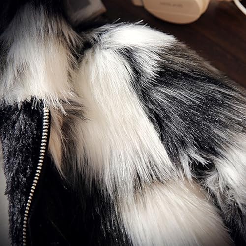 Men's Casual Warm Leopard Faux Fur Coat Open Front Zipper Hooded Faux Fleece Jacket Winter Classic Cozy Outerwear4