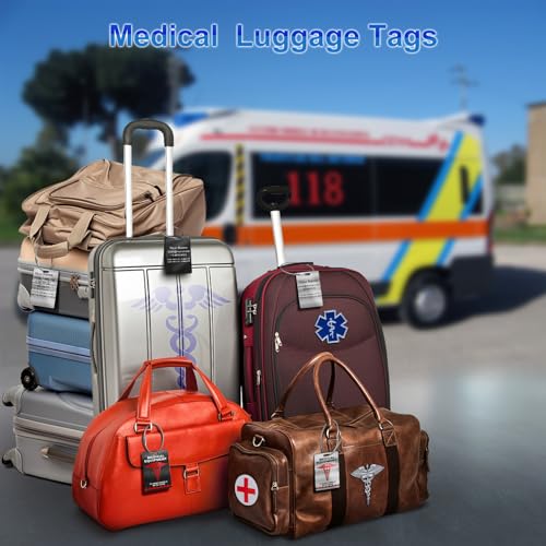 Personalized Stainless Steel Medical Equipment Luggage Tags - Custom Metal Travel Tags and Identifiers - Medical Alert for Carry-On Respiratory Devices - ID Name Tag for Medical Equipment (Black)4