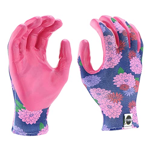 Miracle-Gro MG37126/WML3P Women'S Nitrile Coated Grip Floral Pattern Gardening Work Gloves 3-Pack thumb #1