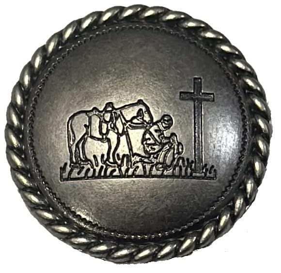 Praying Cowboy Church Concho 1 1/4 Diameter Screw Back Concho