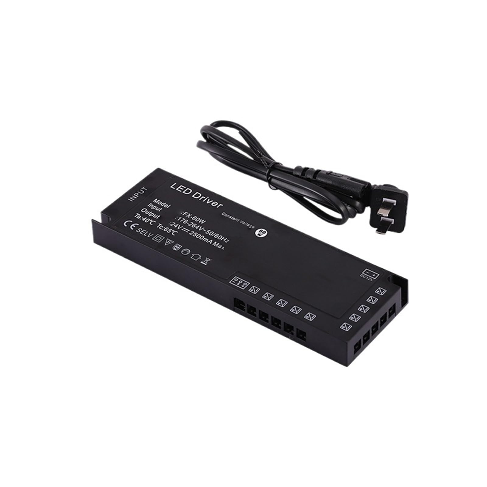 FVJKNWTY AC 176V-265V to 12V 24V 150W Cabinet LED Light Swithching Power Supply Gluing Motion Sensor Constant Voltage Drive Transformer (Color : TS11-2460)