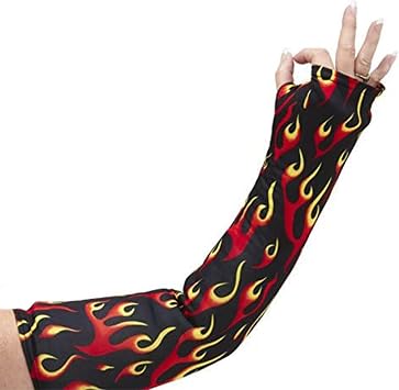CastCoverz! Designer Arm Cast Cover - Flames on Black - Large Long 23" Length X 16" Circumference - Removable and Washable - Made in USA