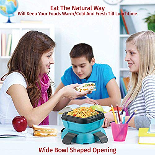 Lunch Box ~ Pinnacle Insulated Leak Proof Lunch Box For Adults And Kids - Thermal Lunch Container With New Heat Release Valve, 16 Oz (Blue) #TOP1