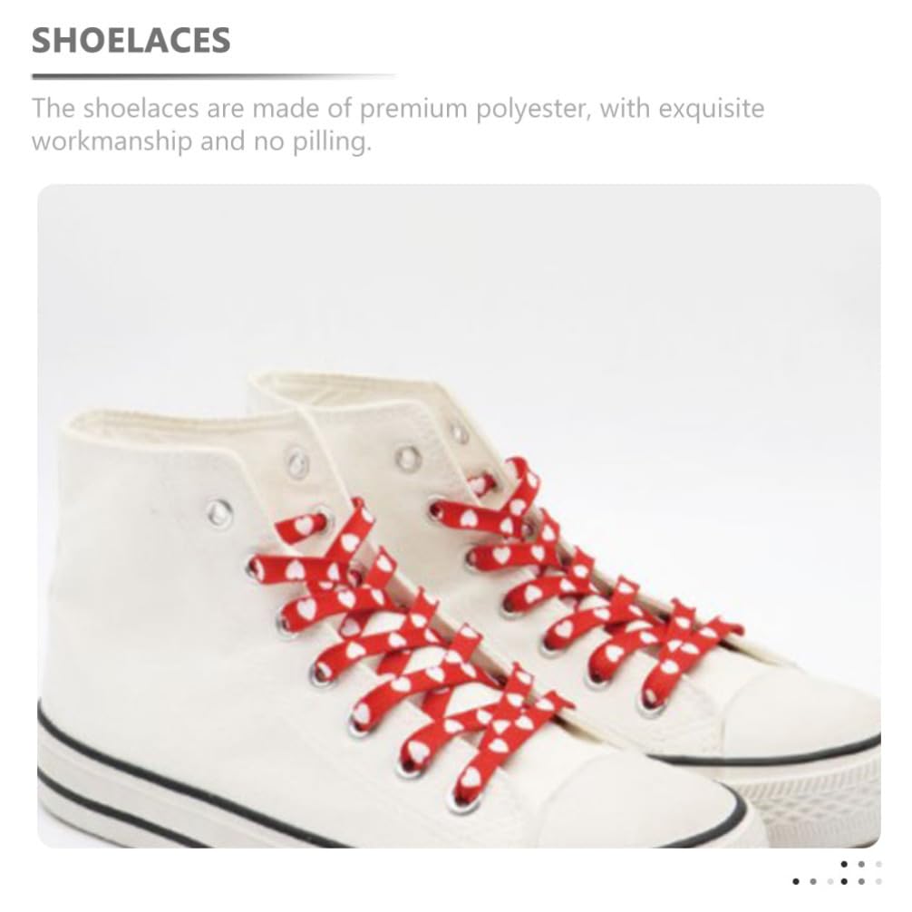 2 Pares De Cordones De Corazón Con Fondo Rojo Correas De Zapatos Planas Para Niños Parejas De Adultos Zapatillas De