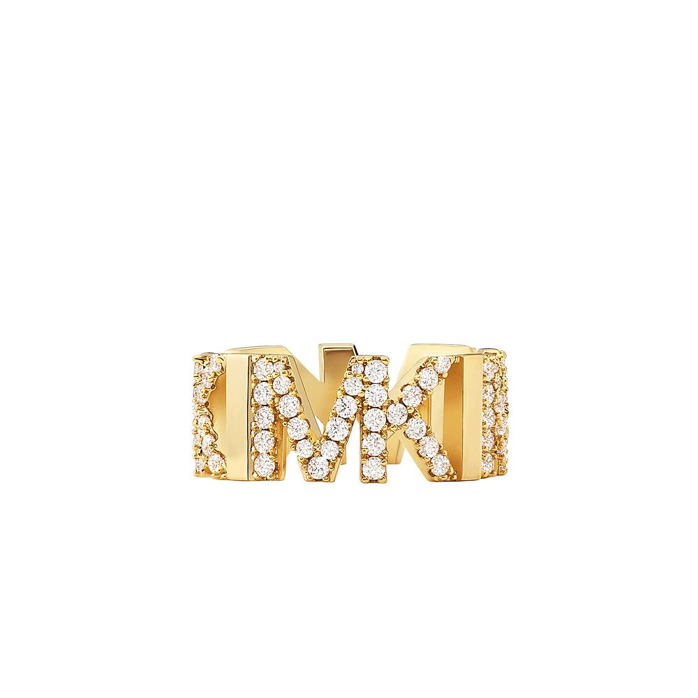 Michael Kors - Damen Ringe - Goldfarbene Messingringe, Breite 8 mm, Größe 5