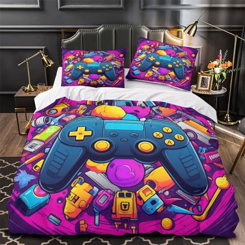 Housse de couette anime 3D anti-plis parure de lit microfibre respirante 200x200