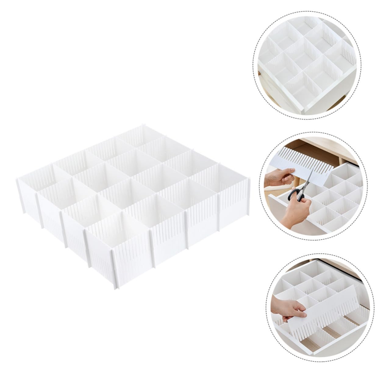 Ipetboom Set 10 Pezzi Divisori per Cassetti in Plastica, Organizzatori Pratici per Casa, per Ordinare Calze e Biancheria in Maniera Comoda e Funzionale