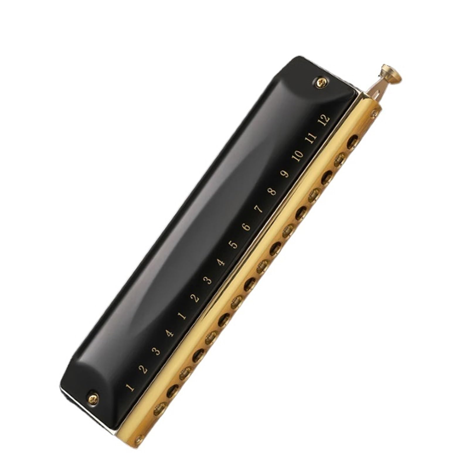 Harmonica Chromatique 16 Trous 64 Sièges Épais BK Instrument De Musique Professionnel Harmonica(12 holes)