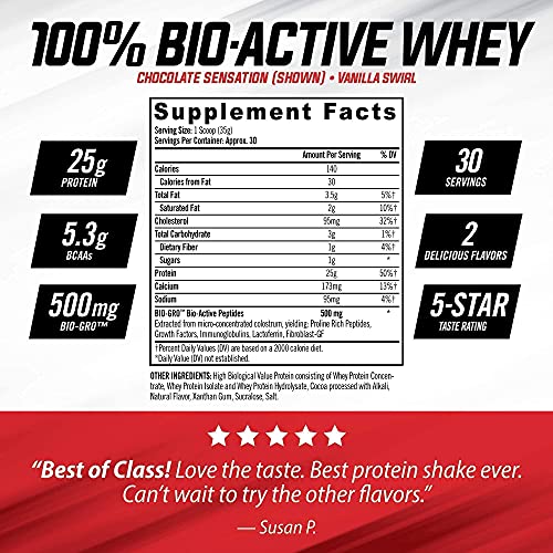 iSatori Bio-Active Whey Powder Chocolate Sensation (30 Servings) Classic Blender Bottle (Clear Bottle with Red Top) - Image 4