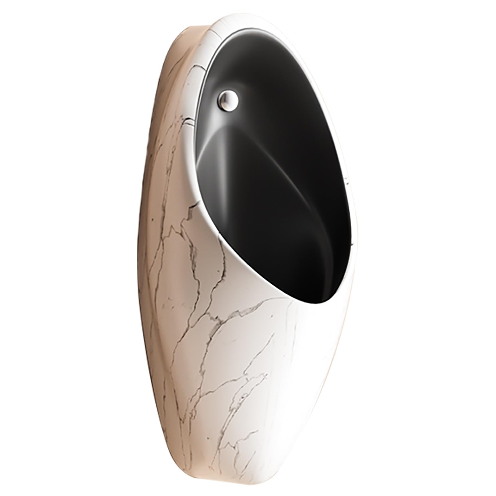 Orinatoio a Parete con Sensore Intelligente, Urinatoio Uomo in Ceramica per Bagno, Toilette Pubbliche, Hotel, Karaoke, Club di Lusso(Black)
