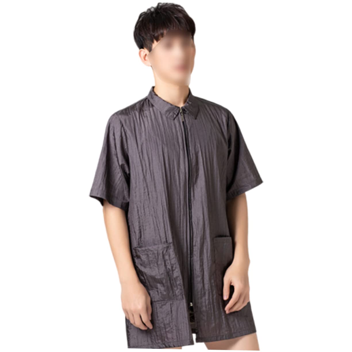 FRCOLOR 2pièces Blouse De Pour Cheveux Grise Vêtement De Travail à Manches Courtes Pour Et Femmes Capillaire Pratique Et Étanche