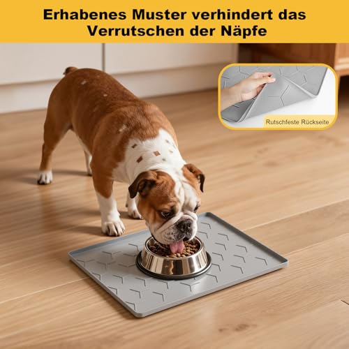 Pieviev Futtermatte Katzen & Hunde, wasserdichte Napfunterlage, 30 x 40cm – Ansicht 6