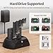 Hard Drive Docking Station, Pcie NVMe Adapter with Cooling Fan Superior Cooling Efficiency, External Hard Drive Reader Compatible with M.2 NVMe/SATA SSD & 2.5