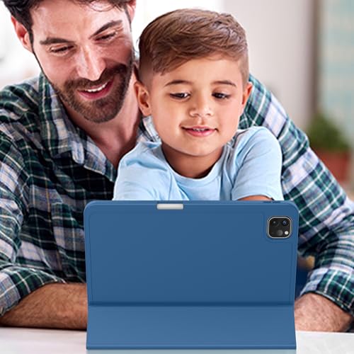 Image of ZryXal New iPad Pro 13 Inch Case (M5) 2025 / (M4) 2024 with Pencil Holder, Smart iPad Case [Support Pencil Pro and Pencil (USB-C)], Support Touch ID and Auto Wake /Sleep (New Navy Blue)