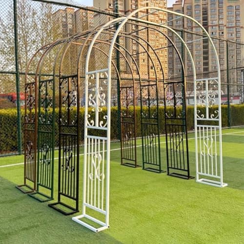 7.5Ft Garden Arch Arbor Trellis - Durable Metal Pergola for Climbing Plants, Outdoor Steel Arch in Black, White, Green, Brown - Perfect for Lawn & Backyard Decor