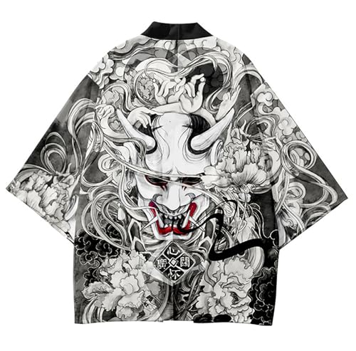 Image of LAI MENG FIVE CATS Women's Floral Print Loose Blouse Japanese Kimono Tops | Puff Sleeve,Cover up Top,Casual Cute Tops,Summer Cardigans 2026