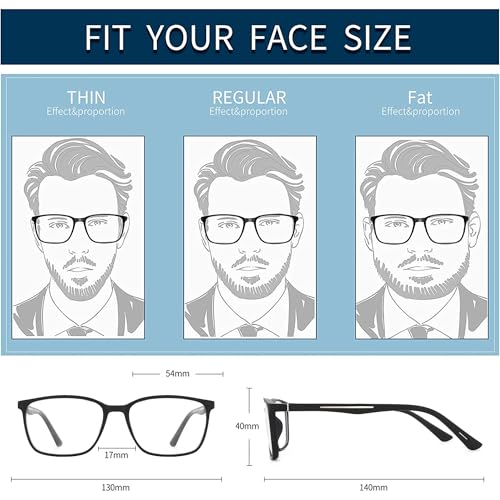 Image of BLUEMOKY Blue Light Reading Glasses for Men,Sport Square Frame Readers, Anti Glare Computer Glasses