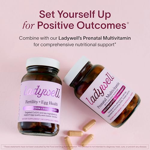 Image of Ladywell Fertility + Egg Health | Fertility Support | Ovarian Health, Egg Quality, Ovulation & Conception Wellness Support | CoQ10, Folate + Key Ingredients | Science-Backed Women's Supplement, 60 Ct