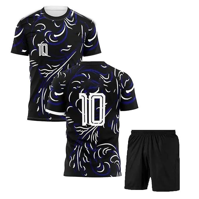 Sports Soccer Argen Messii 10 Football Jersey Club kit with Black Shorts 2024(Kid's, Boy's& Men)-picture-26