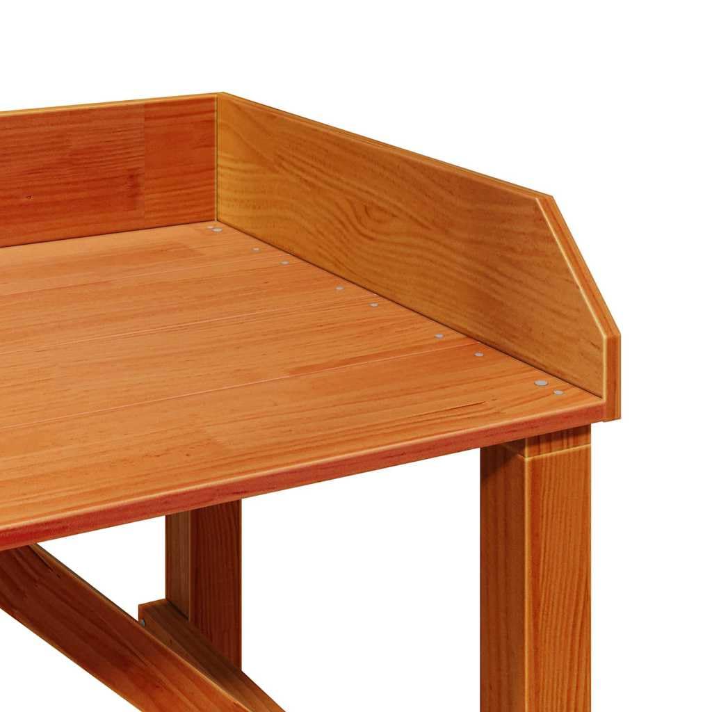 Generic Stół Ogrodowy do Doniczek z 2-poziomowym Schowkiem, Stanowisko Robocze w Ogrodzie z podwyższoną krawędzią do Patio, Przydomowego Ogrodu i Ogrodnictwa Wewnętrznego (Akacja)
