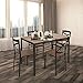Dporticus 5-Piece Dining Set Industrial Style Wooden Kitchen Table and Chairs