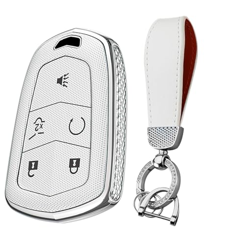 Coque de clé pour Cadillac argent au design élégant et finition chromée