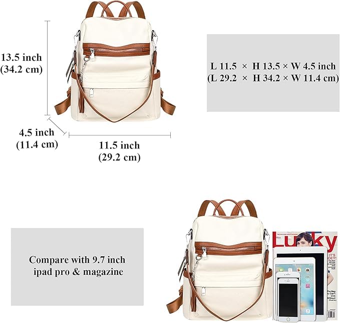 Image of Leather Backpack for Women | Large Capacity | College and Office use | PU Leather | shoulder bag for Ladies,