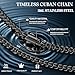 MUSECLOUD Black Cuban Link Chain for Men Mens Cuban Necklace - Black Plated Stainless Steel Chains Durable 5mm Chunky Miami Curb Jewelry for Friends Non-Tarnish Necklaces 22 inch