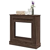 Marco para chimenea de aspecto de roble, 90 x 30 x 90 cm, de material de madera, elegante revestimiento para chimeneas y estufas de leña, duradero y fácil de montar