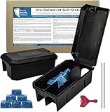 Ready Steady Defend Pre-Baited Rat Bait Stations (2 Pack) – Enclosed Rodent Bait Boxes for Indoor & Outdoor Use, Weather-Resistant, Ready to Place for Home, Shed, Garage & Garden