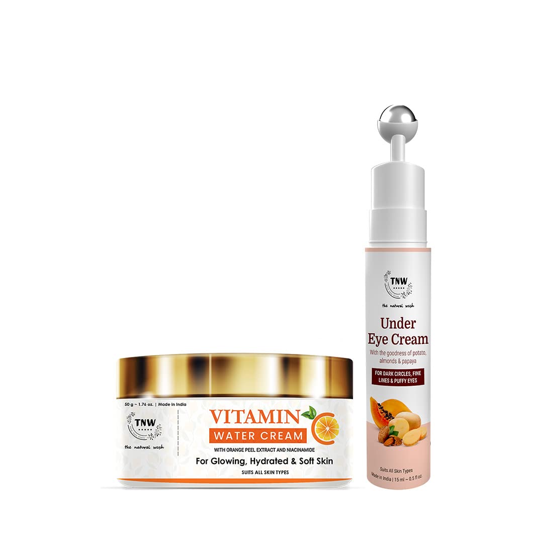 TNW-THE NATURAL WASH Combo with Vitamin C Water Cream and Under Eye Cream | For Glowing Skin & Removing Dark Circles | Suitable for All Skin Types-image-30