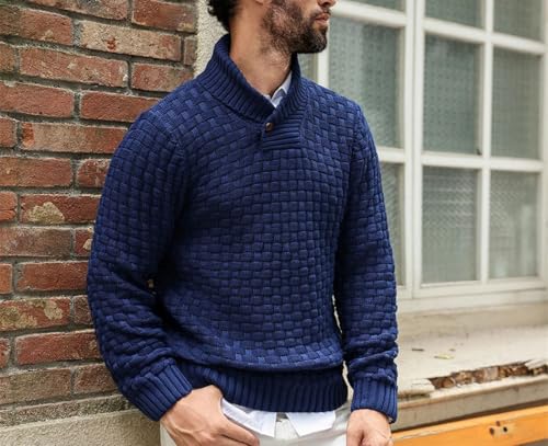 Men's Ribbed Crew Neck Knit Sweater Long Sleeve Pullover Comfortable Warm Soft Casual Textured Design top3