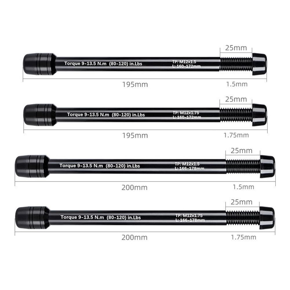 ZYWUOY Bike Trainer Thru Axle Skewer, in lega di alluminio, 12 x 142 – 148 mm P1.5/P1.75 adattatore di conversione spiedo, adatto per bicicletta sport al chiuso